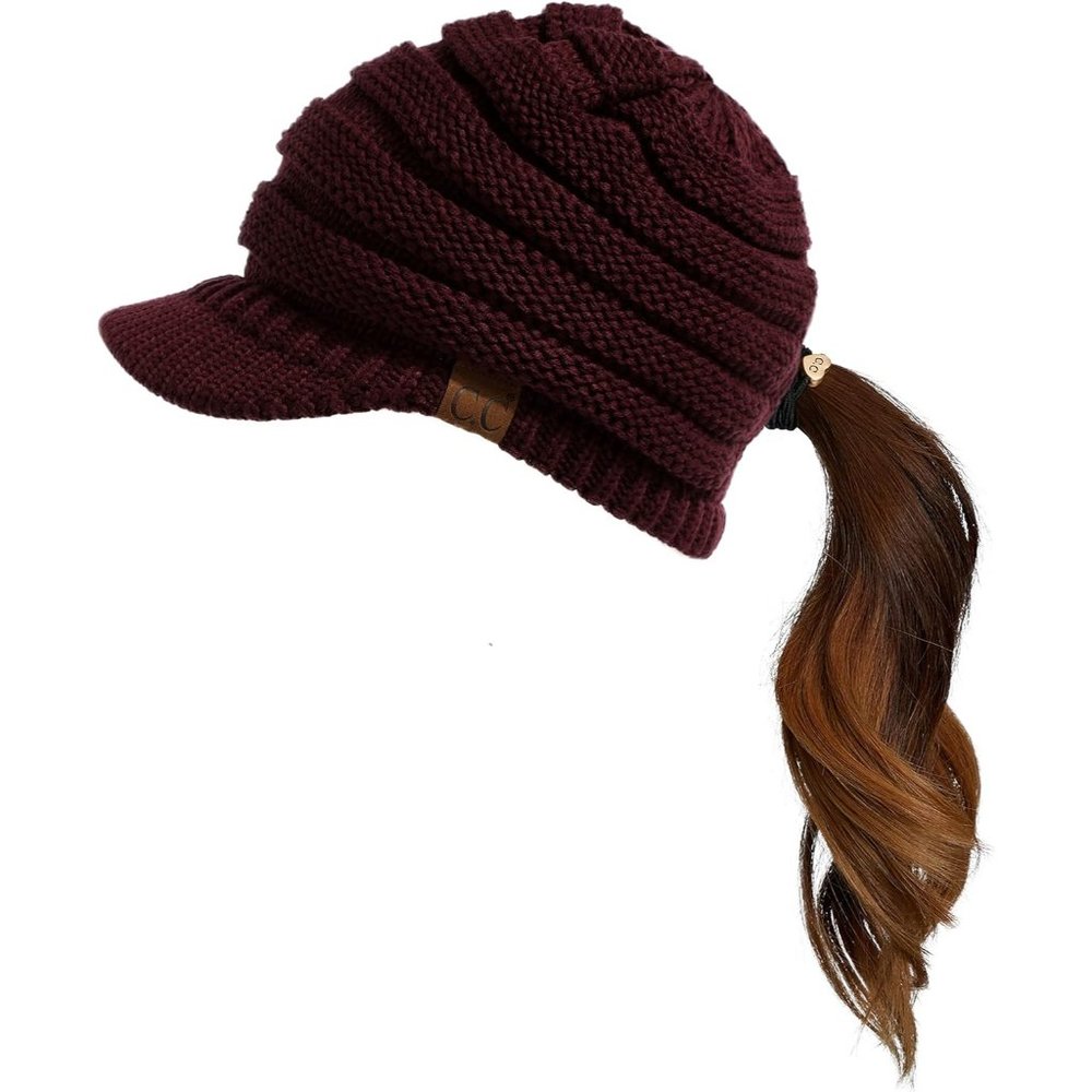 Hatsandscarf Exclusives Women's Ribbed Knit Hat with Brim